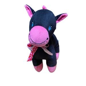 A&A GLOBAL INDUSTRIES PLUSH Donkey Black‎ Pink STUFFED ANIMAL TOY